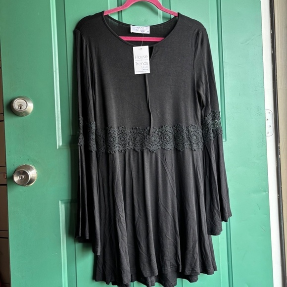 House of trends size medium black short dress or long tunic new nwt - Picture 2 of 9